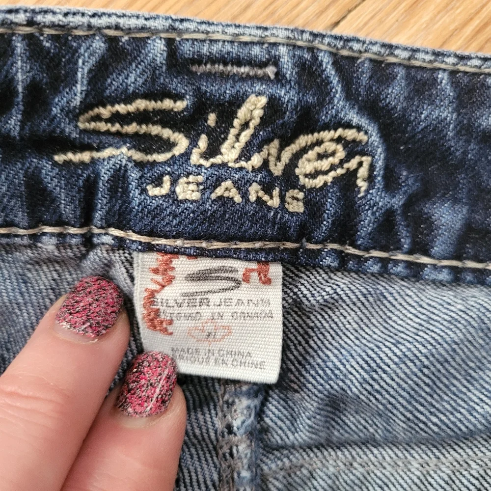 Silver Santorini Cropped Demin Jeans Ladies 31 - Picture 7 of 12